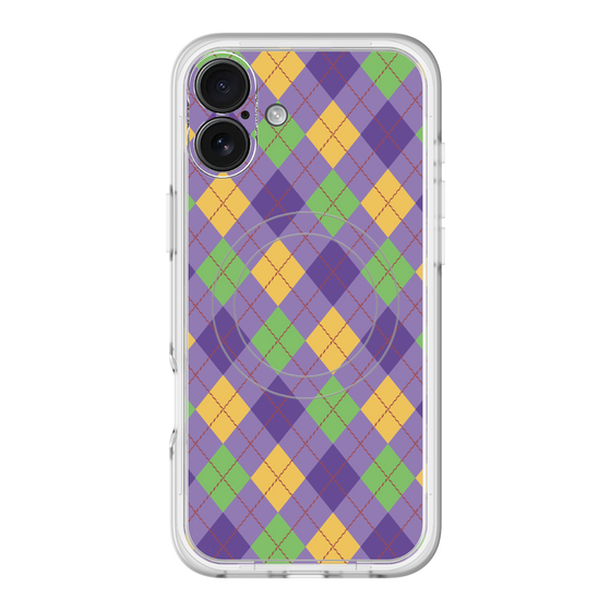 スリムプロテクションプレミアムケース with MagSafe［ Argyle - Purple ］