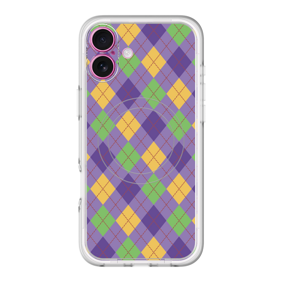 スリムプロテクションプレミアムケース with MagSafe［ Argyle - Purple ］