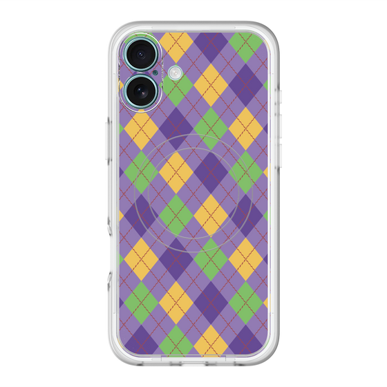 スリムプロテクションプレミアムケース with MagSafe［ Argyle - Purple ］