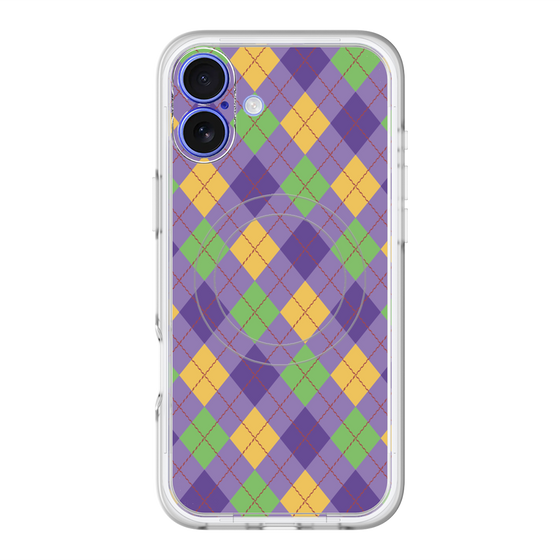 スリムプロテクションプレミアムケース with MagSafe［ Argyle - Purple ］