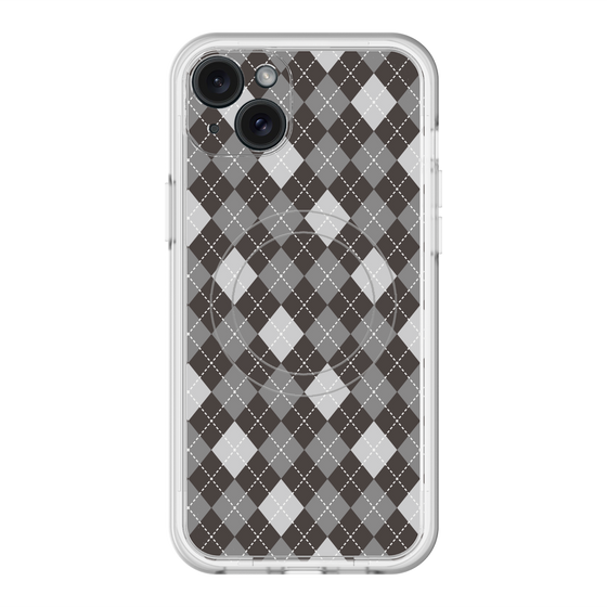 スリムプロテクションプレミアムケース with MagSafe［ Argyle - Black ］