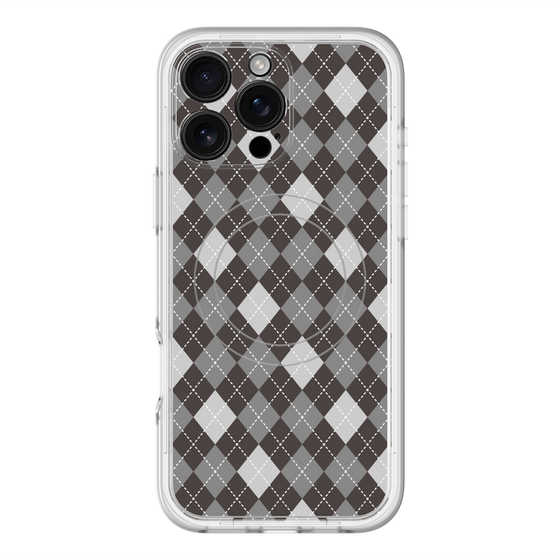 スリムプロテクションプレミアムケース with MagSafe［ Argyle - Black ］