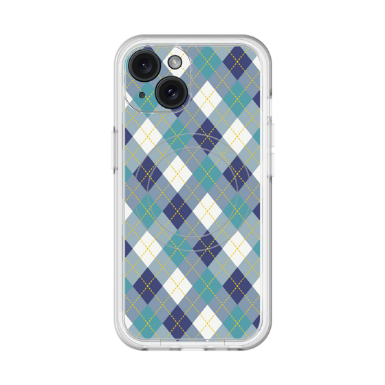 スリムプロテクションプレミアムケース with MagSafe［ Argyle - Blue ］