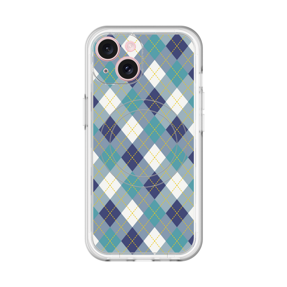 スリムプロテクションプレミアムケース with MagSafe［ Argyle - Blue ］