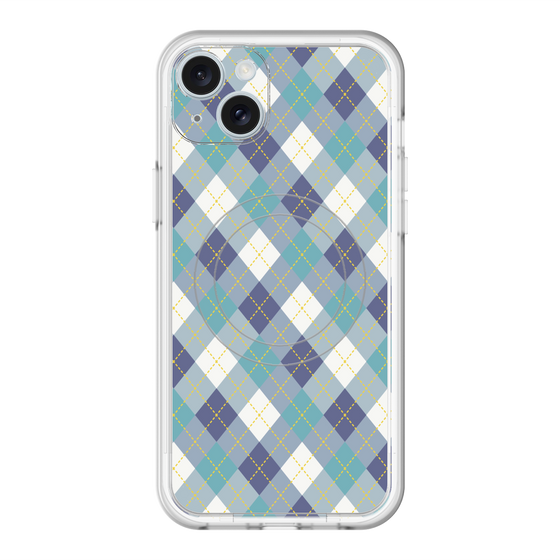スリムプロテクションプレミアムケース with MagSafe［ Argyle - Blue ］