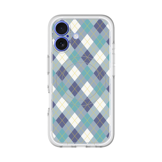 スリムプロテクションプレミアムケース with MagSafe［ Argyle - Blue ］