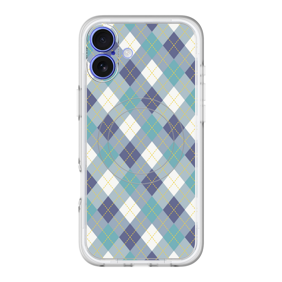 スリムプロテクションプレミアムケース with MagSafe［ Argyle - Blue ］