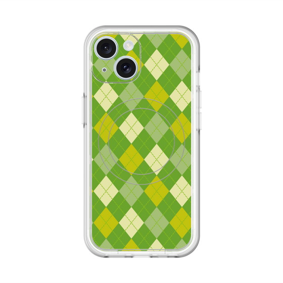 スリムプロテクションプレミアムケース with MagSafe［ Argyle - Green ］