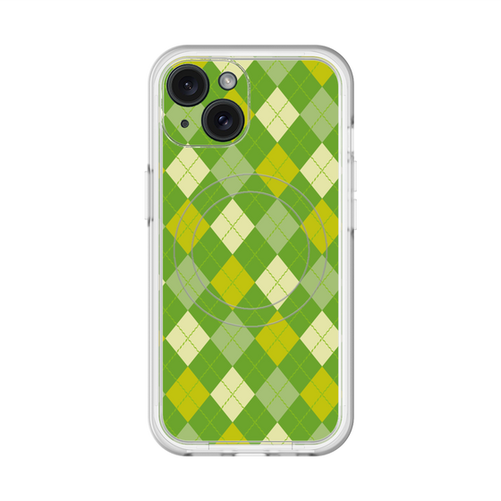 スリムプロテクションプレミアムケース with MagSafe［ Argyle - Green ］