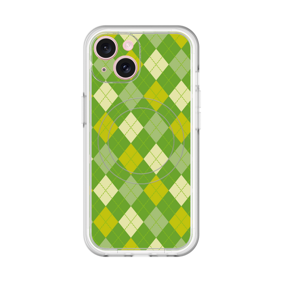 スリムプロテクションプレミアムケース with MagSafe［ Argyle - Green ］