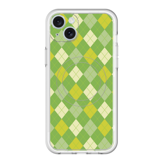 スリムプロテクションプレミアムケース with MagSafe［ Argyle - Green ］