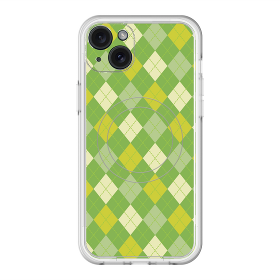 スリムプロテクションプレミアムケース with MagSafe［ Argyle - Green ］