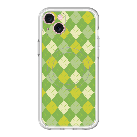 スリムプロテクションプレミアムケース with MagSafe［ Argyle - Green ］