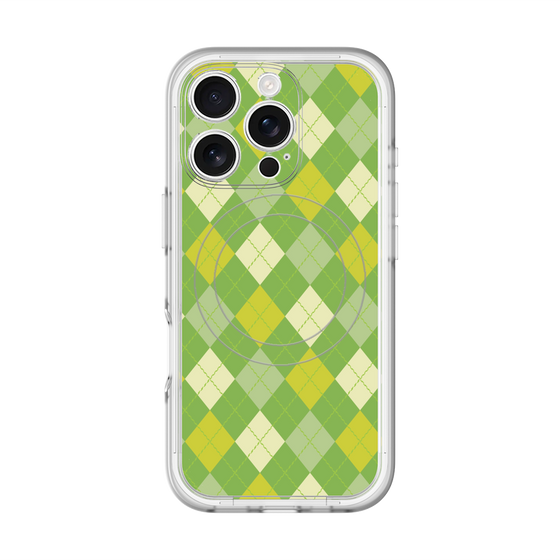 スリムプロテクションプレミアムケース with MagSafe［ Argyle - Green ］