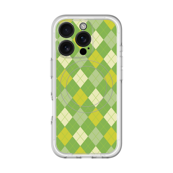 スリムプロテクションプレミアムケース with MagSafe［ Argyle - Green ］