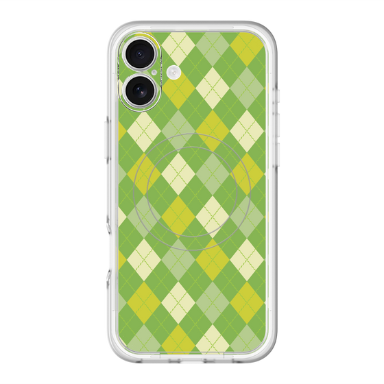 スリムプロテクションプレミアムケース with MagSafe［ Argyle - Green ］