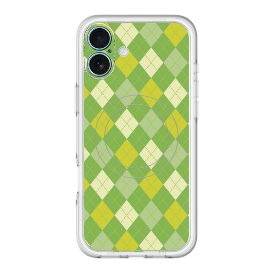 スリムプロテクションプレミアムケース with MagSafe［ Argyle - Green ］