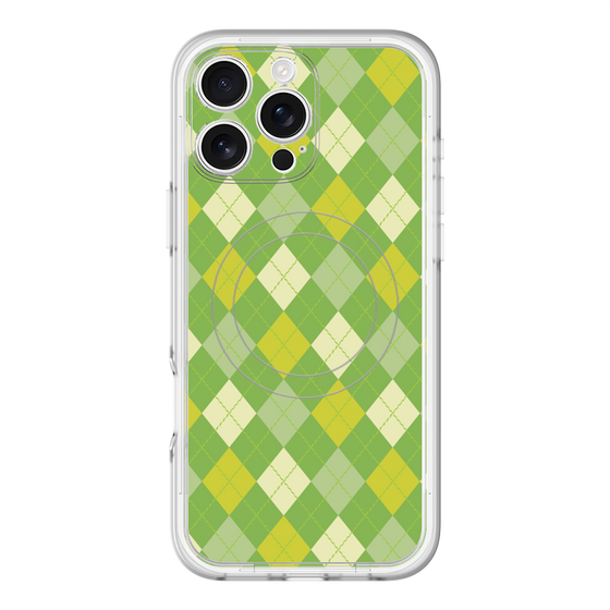 スリムプロテクションプレミアムケース with MagSafe［ Argyle - Green ］