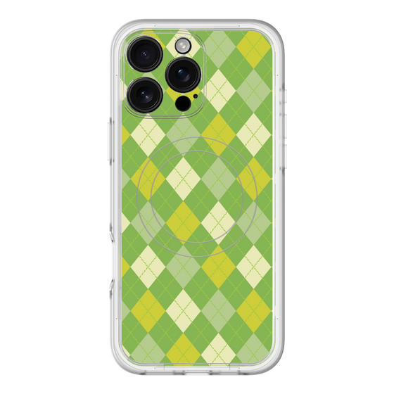 スリムプロテクションプレミアムケース with MagSafe［ Argyle - Green ］