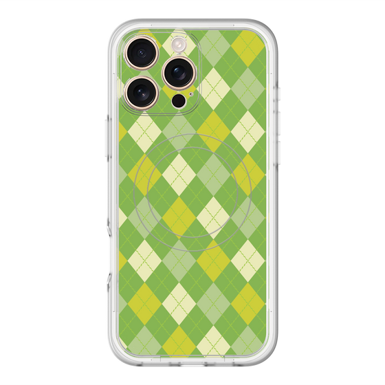 スリムプロテクションプレミアムケース with MagSafe［ Argyle - Green ］
