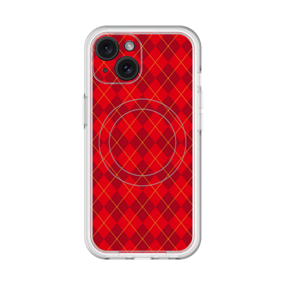 スリムプロテクションプレミアムケース with MagSafe［ Argyle - Red ］