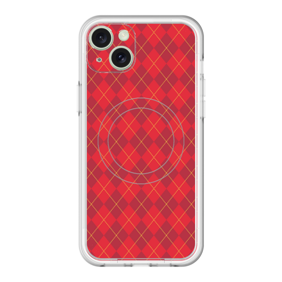 スリムプロテクションプレミアムケース with MagSafe［ Argyle - Red ］
