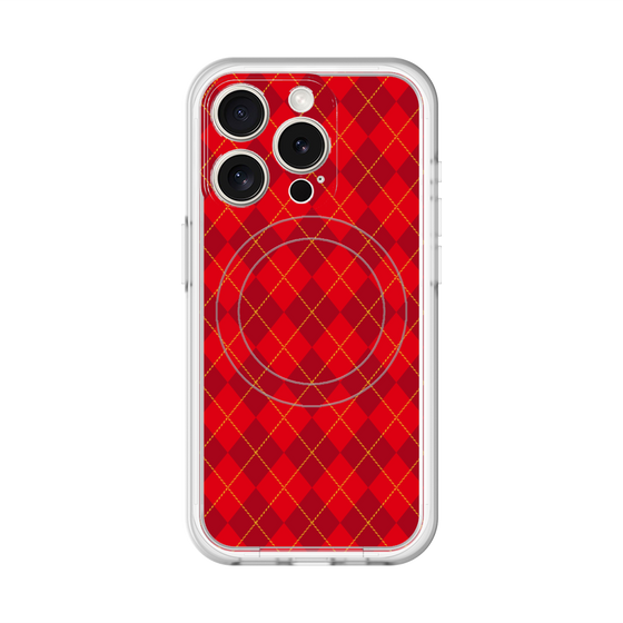 スリムプロテクションプレミアムケース with MagSafe［ Argyle - Red ］