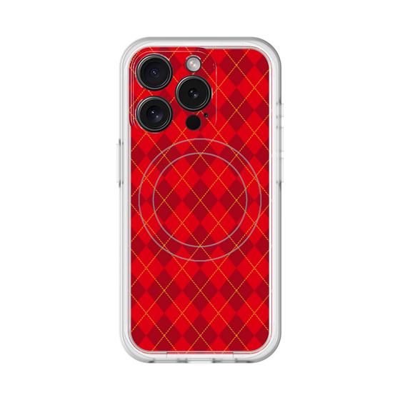 スリムプロテクションプレミアムケース with MagSafe［ Argyle - Red ］