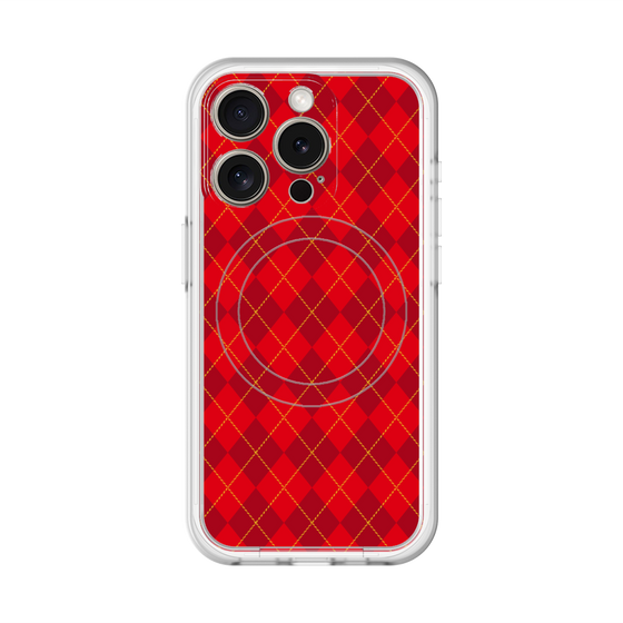 スリムプロテクションプレミアムケース with MagSafe［ Argyle - Red ］