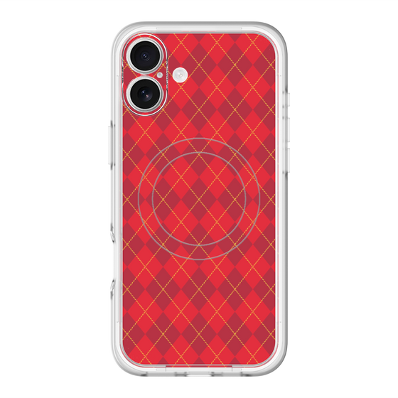 スリムプロテクションプレミアムケース with MagSafe［ Argyle - Red ］