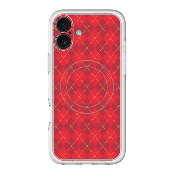 スリムプロテクションプレミアムケース with MagSafe［ Argyle - Red ］