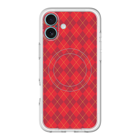 スリムプロテクションプレミアムケース with MagSafe［ Argyle - Red ］