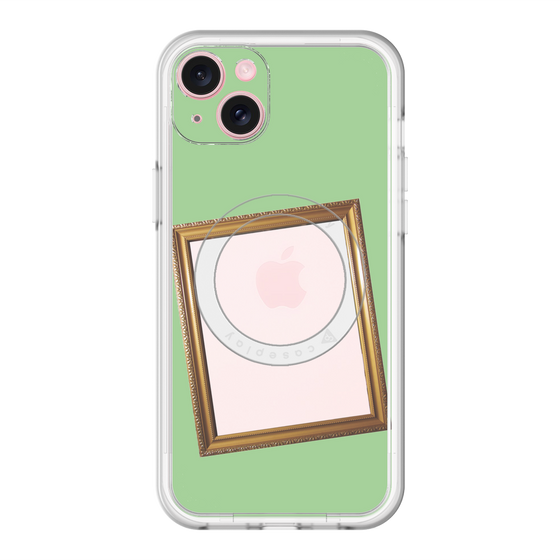 スリムプロテクションプレミアムケース with MagSafe［ Photo Frame - Light Green ］