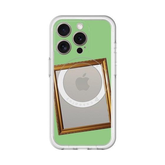 スリムプロテクションプレミアムケース with MagSafe［ Photo Frame - Light Green ］