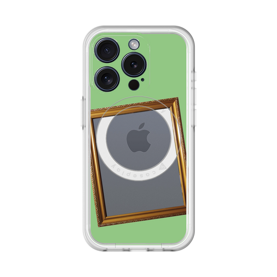 スリムプロテクションプレミアムケース with MagSafe［ Photo Frame - Light Green ］