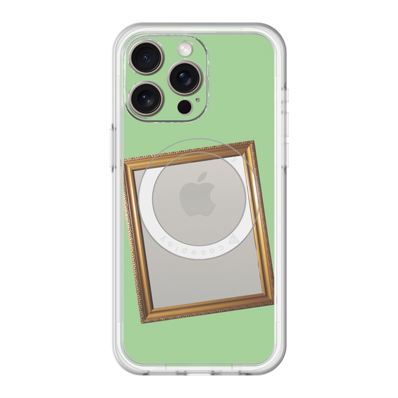 スリムプロテクションプレミアムケース with MagSafe［ Photo Frame - Light Green ］