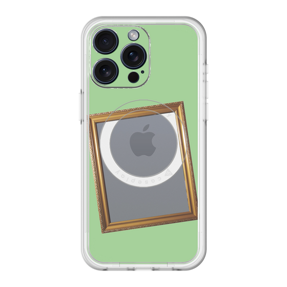 スリムプロテクションプレミアムケース with MagSafe［ Photo Frame - Light Green ］