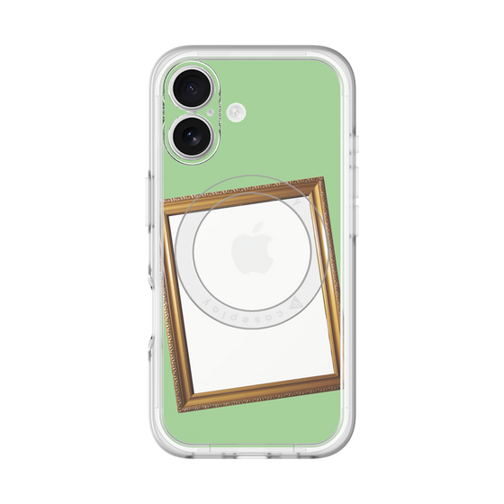 スリムプロテクションプレミアムケース with MagSafe［ Photo Frame - Light Green ］