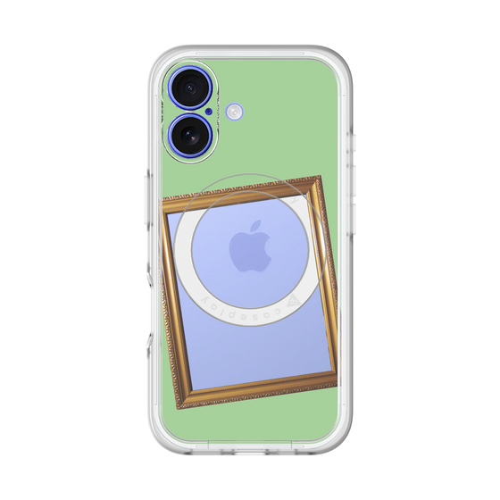 スリムプロテクションプレミアムケース with MagSafe［ Photo Frame - Light Green ］