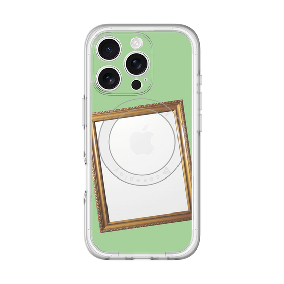 スリムプロテクションプレミアムケース with MagSafe［ Photo Frame - Light Green ］