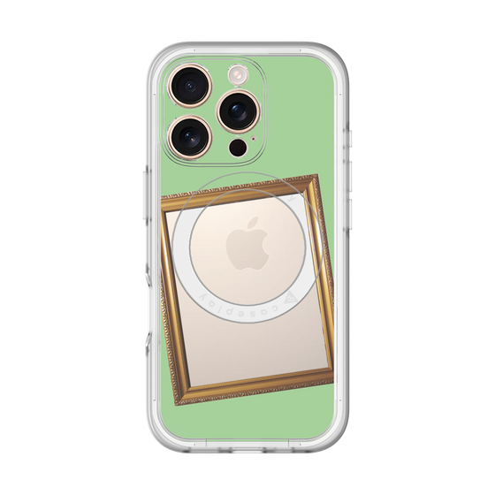 スリムプロテクションプレミアムケース with MagSafe［ Photo Frame - Light Green ］