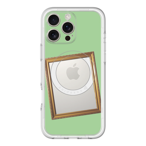 スリムプロテクションプレミアムケース with MagSafe［ Photo Frame - Light Green ］