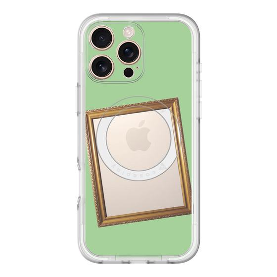 スリムプロテクションプレミアムケース with MagSafe［ Photo Frame - Light Green ］
