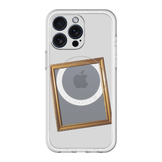 スリムプロテクションプレミアムケース with MagSafe［ Photo Frame - Light Gray ］