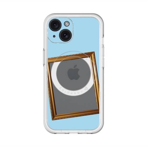 スリムプロテクションプレミアムケース with MagSafe［ Photo Frame - Light Blue ］