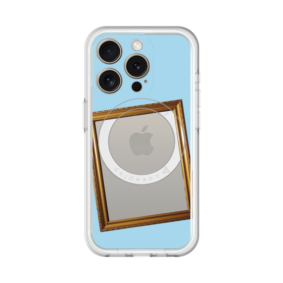 スリムプロテクションプレミアムケース with MagSafe［ Photo Frame - Light Blue ］