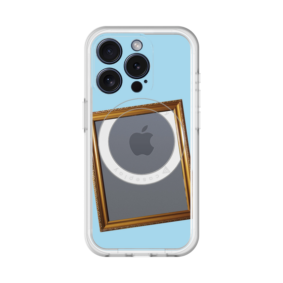 スリムプロテクションプレミアムケース with MagSafe［ Photo Frame - Light Blue ］