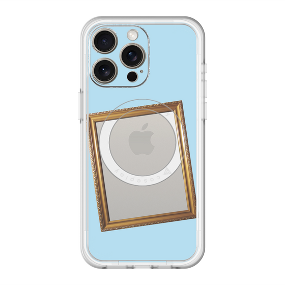 スリムプロテクションプレミアムケース with MagSafe［ Photo Frame - Light Blue ］