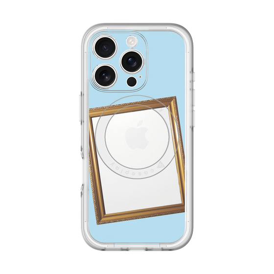 スリムプロテクションプレミアムケース with MagSafe［ Photo Frame - Light Blue ］