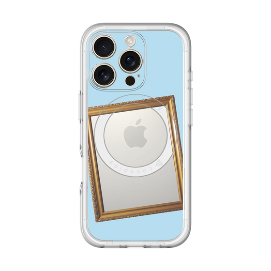 スリムプロテクションプレミアムケース with MagSafe［ Photo Frame - Light Blue ］